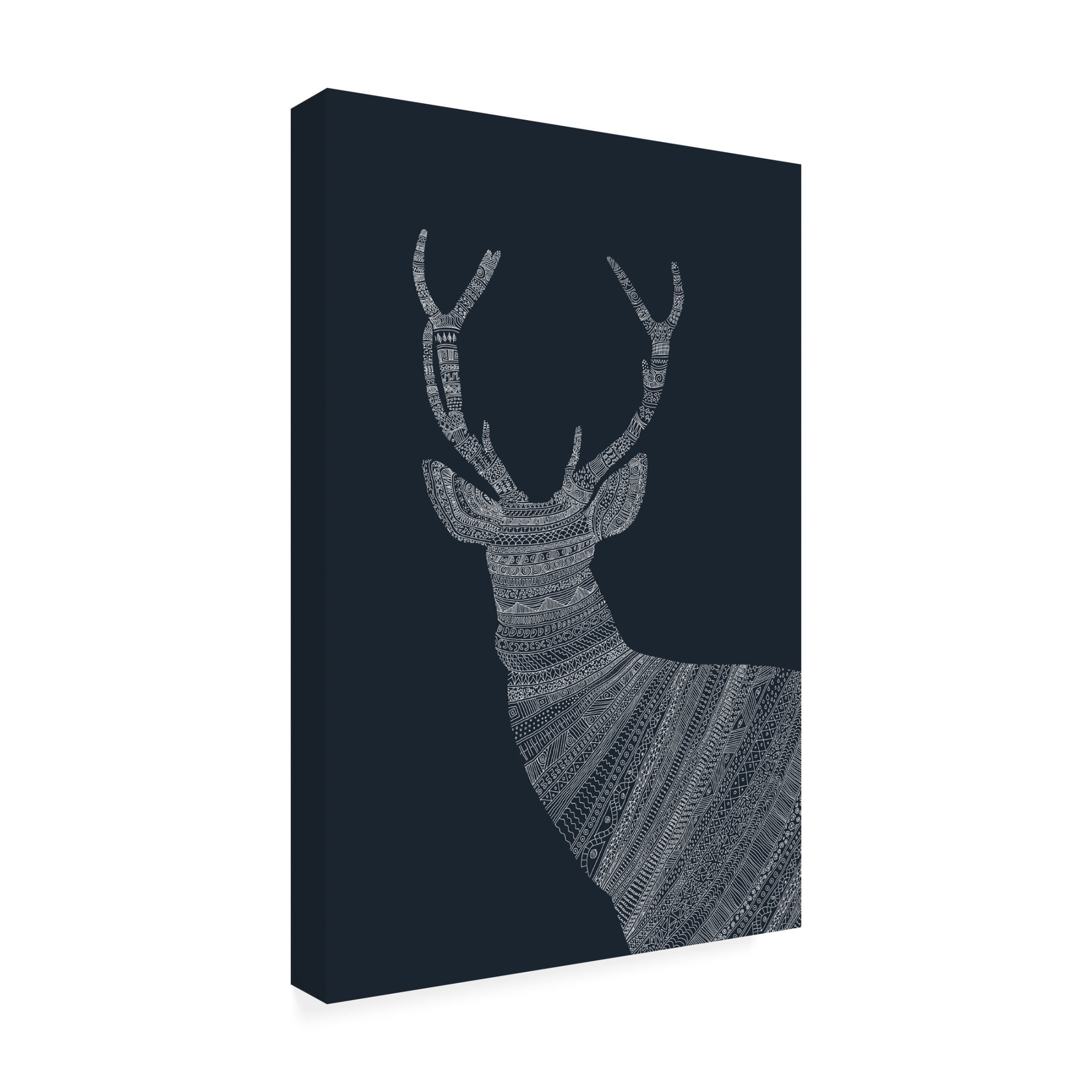 Trademark Fine Art Florent Bodart Stag Blue Canvas Wall Art