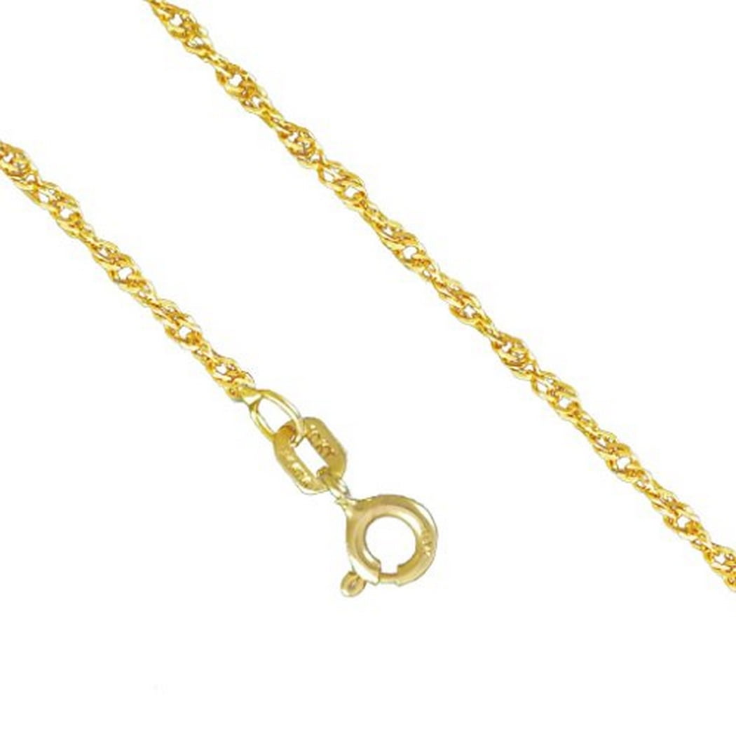 Jawa Jewelers 14K Yellow White Rose Gold Men Womens 2.1MM Valentino Tri Color Necklace Chain Link Lobster Clasp 16-24 Inches