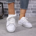 thumbnail image 6 of BOERTEU Women Frayed Edge Canvas Mule Sneakers, Lace Up Slip On Backless Casual Flat Shoes, Lightweight Non-Slip Walking Loafers for Daily Wear, 6 of 10