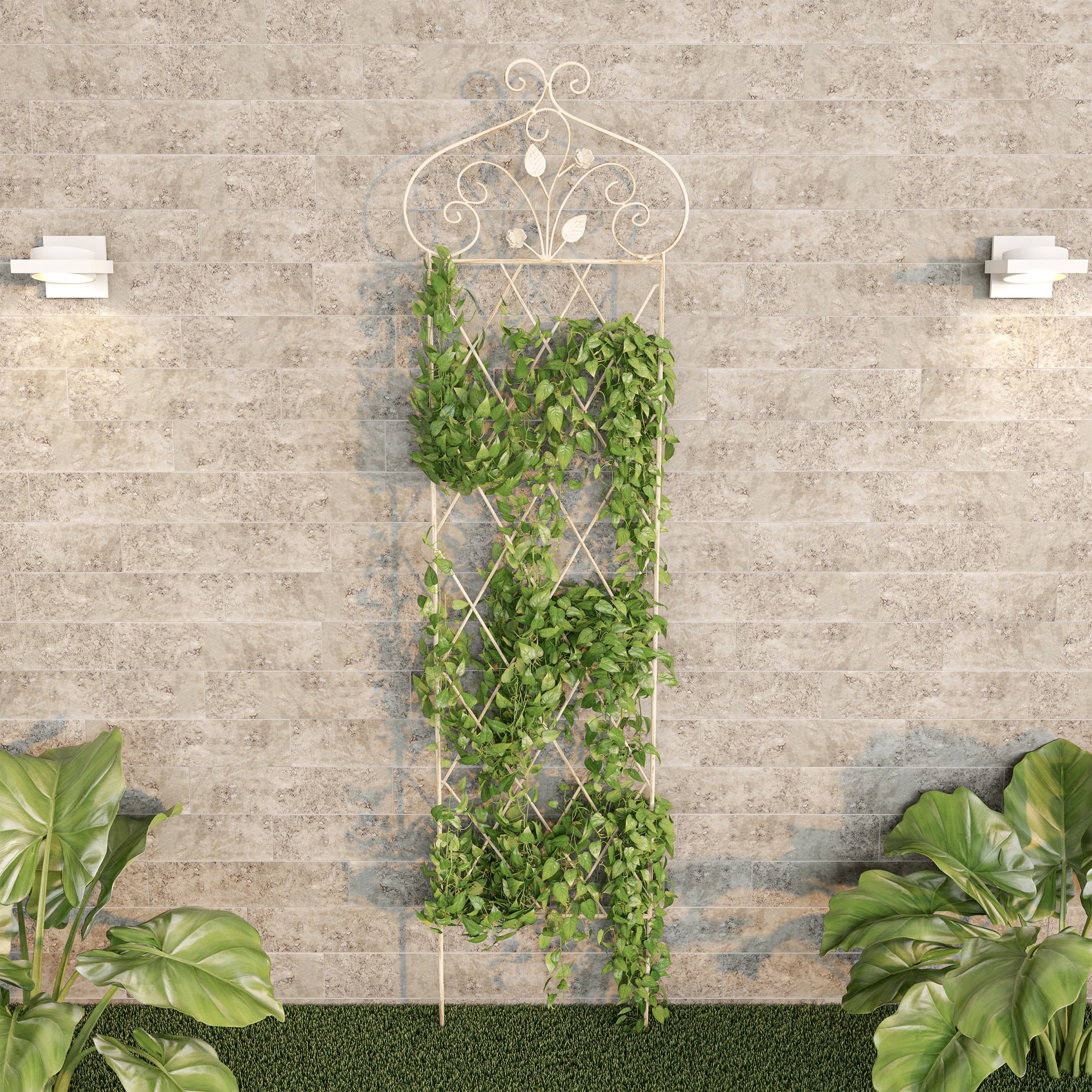 Pure Garden Garden Trellis 65 in x 1.8 in White Thermoplastic Elastomer Rectangle Trellises