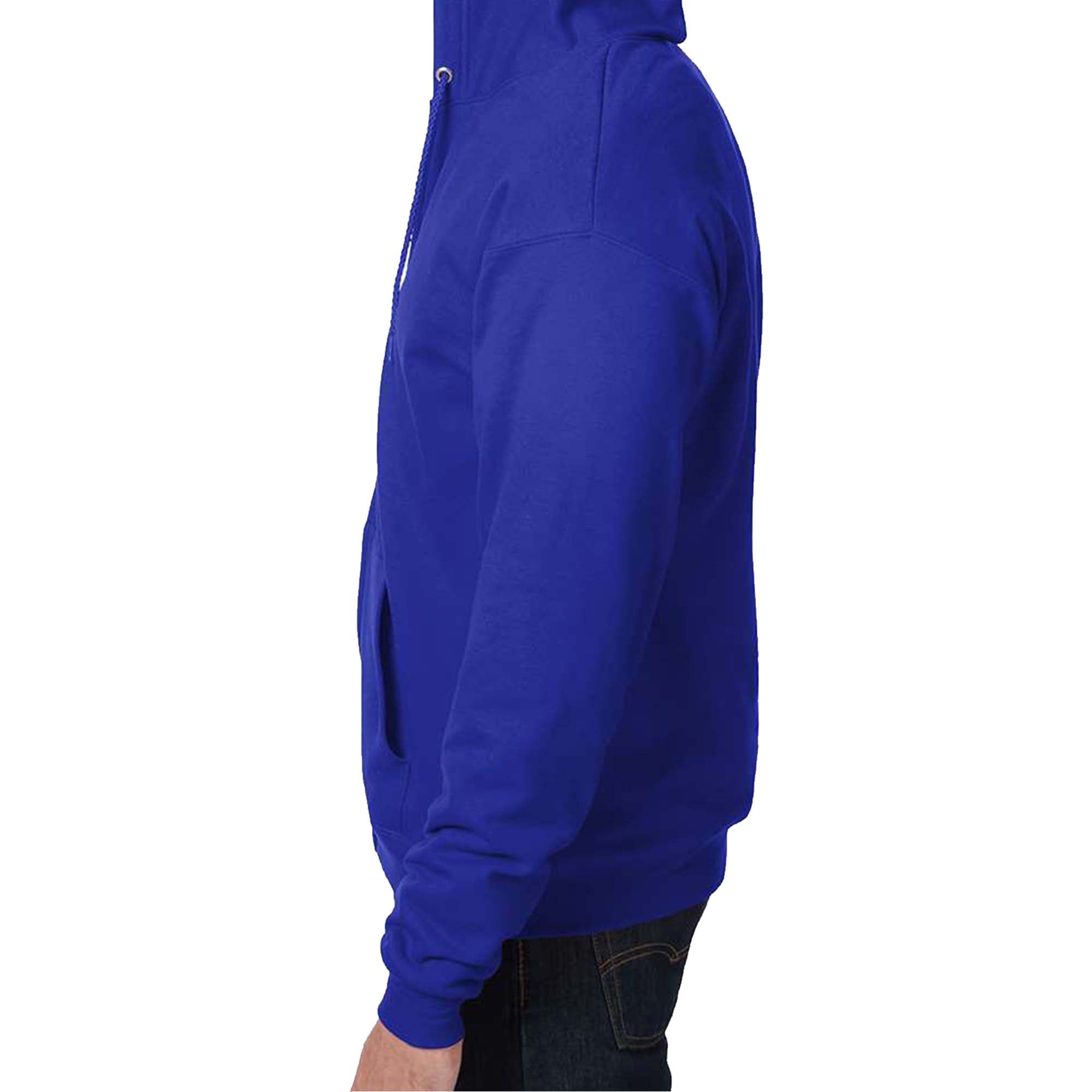 Hanes EcoSmart Full-Zip Hooded Sweatshirt, Soft Fleece Hoodie, Zip-Up Jacket with Pockets, Deep Royal, M
