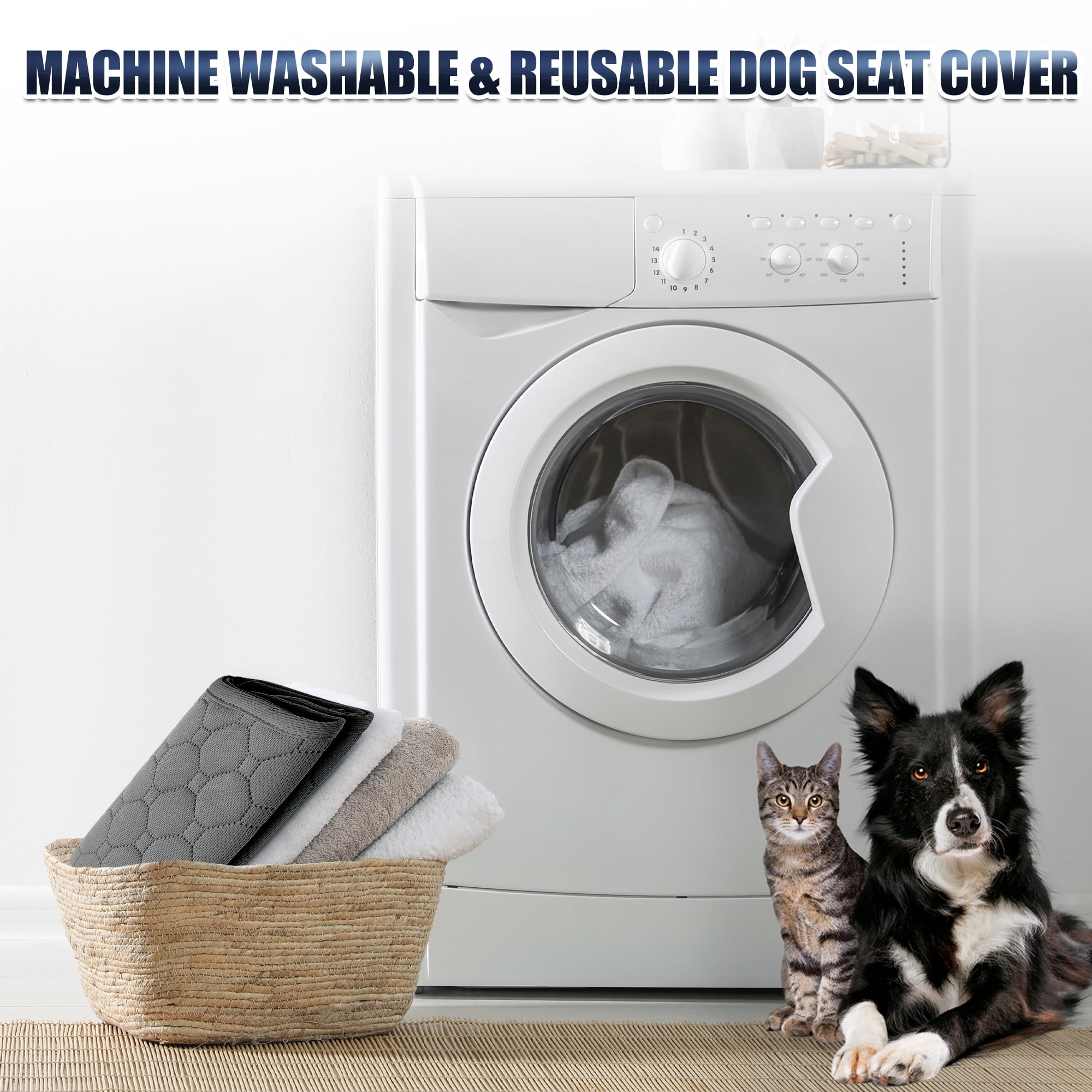 Unique Bargains Reuse and Nonslip Dog Seat Cover for Dogs Gray 19.69"x13.78"