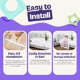 thumbnail image 5 of ComfyBumpy Toddler Bed Rail Guard, 35.5" x 19.5" Regular Swing Down Rail for Kids Beds, White, 2 pack, 5 of 9