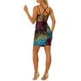thumbnail image 3 of INSPIRE CHIC Women's Dress Sequin Spaghetti Strap Bodycon Lace-up Party Sparkle Glitter Mini Dress XS Blue Red Gold, 3 of 5