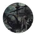 thumbnail image 4 of Orinice Octopus Ship Gothic Art Round Table Cover Stain Resistant Washable Indoor Outdoor Tablecloth Kitchen Dining Wedding Parties Elastic Edge 100% Polyester Fiber 46-50, 4 of 8