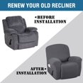 thumbnail image 3 of H.VERSAILTEX 1-Piece Jacquard Spandex Recliner Stretch Slipcover, Charcoal Gray, 3 of 7