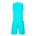 thumbnail image 2 of Boys Athletic Set 2-Piece, Sleeveless Jersey and Shorts, Green Youth Sports Uniform for Basketball Track Team, Moisture Wicking Polyester,Size 8-9T, 2 of 5