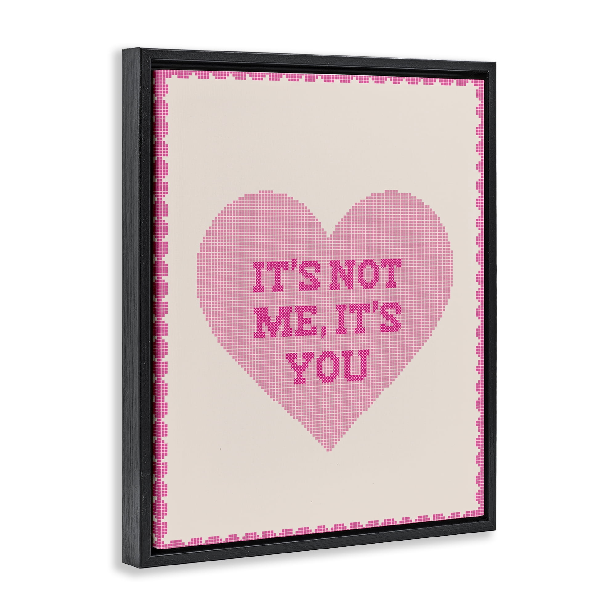 Stupell Industries Not Me It's You on Heart Black Framed Floater Canvas Wall Art, design by Lil' Rue