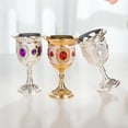 thumbnail image 4 of 2pcs Small Alloy White Wine Goblets Flower Pattern Cup Wine Cup for Party, 4 of 9