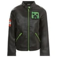 thumbnail image 4 of Minecraft Creeper Faux Leather Moto Jacket Little Kid to Big Kid, 4 of 5