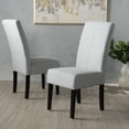thumbnail image 2 of GDF Studio Percival Contemporary T Stitch Dining Chairs, Set of 2, Light Gray Fabric and Dark Brown, 2 of 9