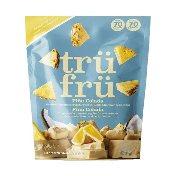 TruFru Pina Colada 6oz, Nature's Pineapple Frozen Fresh in White Chocolate & Coconut