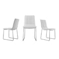 thumbnail image 3 of Casabianca Home Leandro Set of 2 Polyurethane Leather Dining Chairs - White, 3 of 5