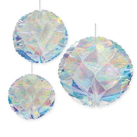 

18-Pieces Iridescent Color Honeycomb Ceiling Balls 12”
