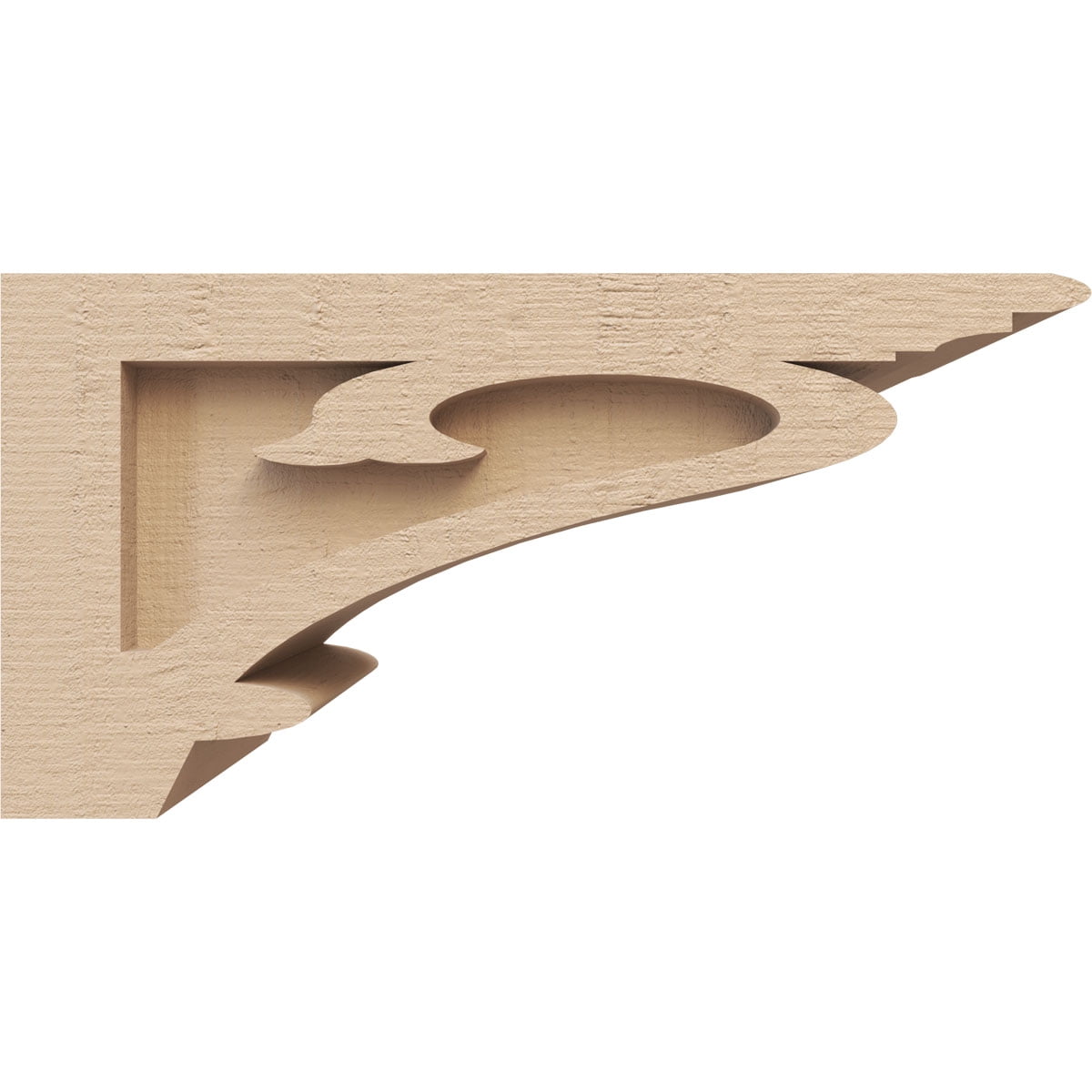 5"W x 10"D x 5"H Wide Mayflower Rough Cedar Woodgrain TimberThane Corbel, Primed Tan