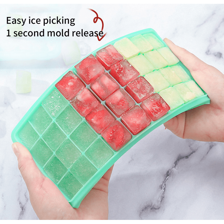 24/36 Ice Trays With Lids Stackable Silicone Ice Trays For Easy