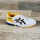 thumbnail image 1 of Asics EX89 Mens Shoes Sz 7 Athletic White Midnight Navy Yellow Leather Sneakers, 1 of 6