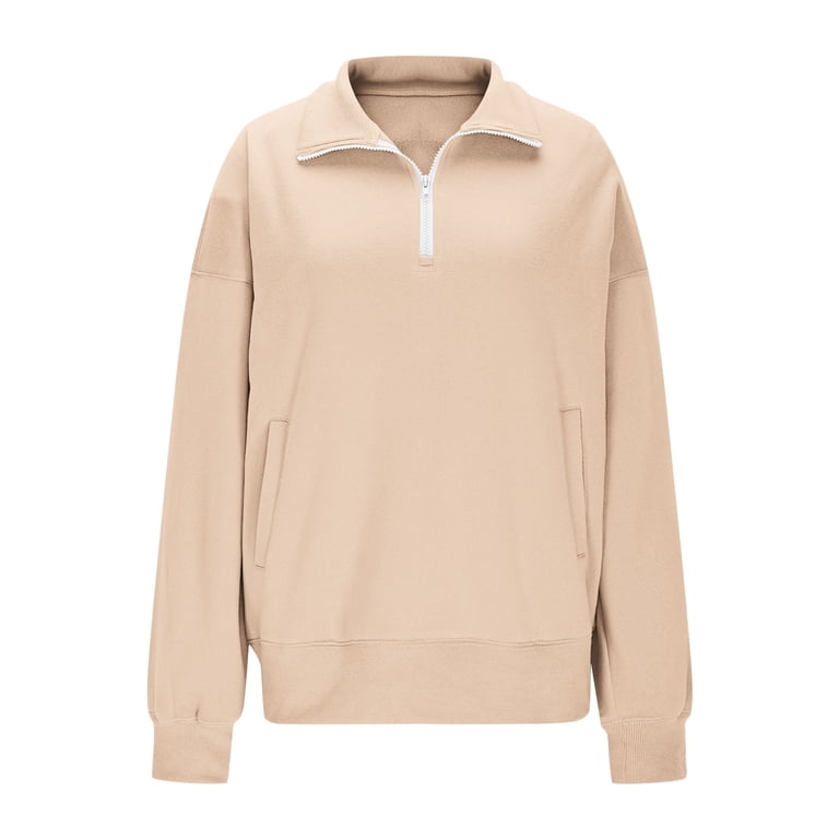Cropped Sweatshirt for Women Workout Tops Soft Quarter Zip