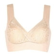 thumbnail image 3 of Plus Size Women Front Cross Sexy Lace Seamless Thin Cup Bra Ice Silk Smoothing Push Up Full Cup Comfort Bralette, 3 of 6