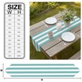 thumbnail image 3 of Teal White Striped Table Runner Linen Burlap Table Runner 72 Inches Long Modern Turquoise Stripes Farmhouse Dresser Scarves for Kitchen Island Coffee Dining Room Party Holiday Decoration 18"x72", 3 of 8