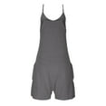 thumbnail image 3 of ClodeEU Women's Spaghetti Strap Sleeveless Romper ,Solid Color Casual Jumpsuit Shorts Dark Gray,Womens Plus XXXL, 3 of 7