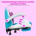 thumbnail image 5 of LED Light Gaming Chair, Computer Office Chair with Footrest and Massage Function, Ergonomic Reclining Gamer Chair with Durable Metal Base, 300 lbs Support, Pink White, 5 of 8