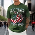 thumbnail image 5 of 250Th Anniversary Casual Short Sleeve T Shirt Comfortable Breathable 250Th Mens Graphic Tees Army Green L, 5 of 6
