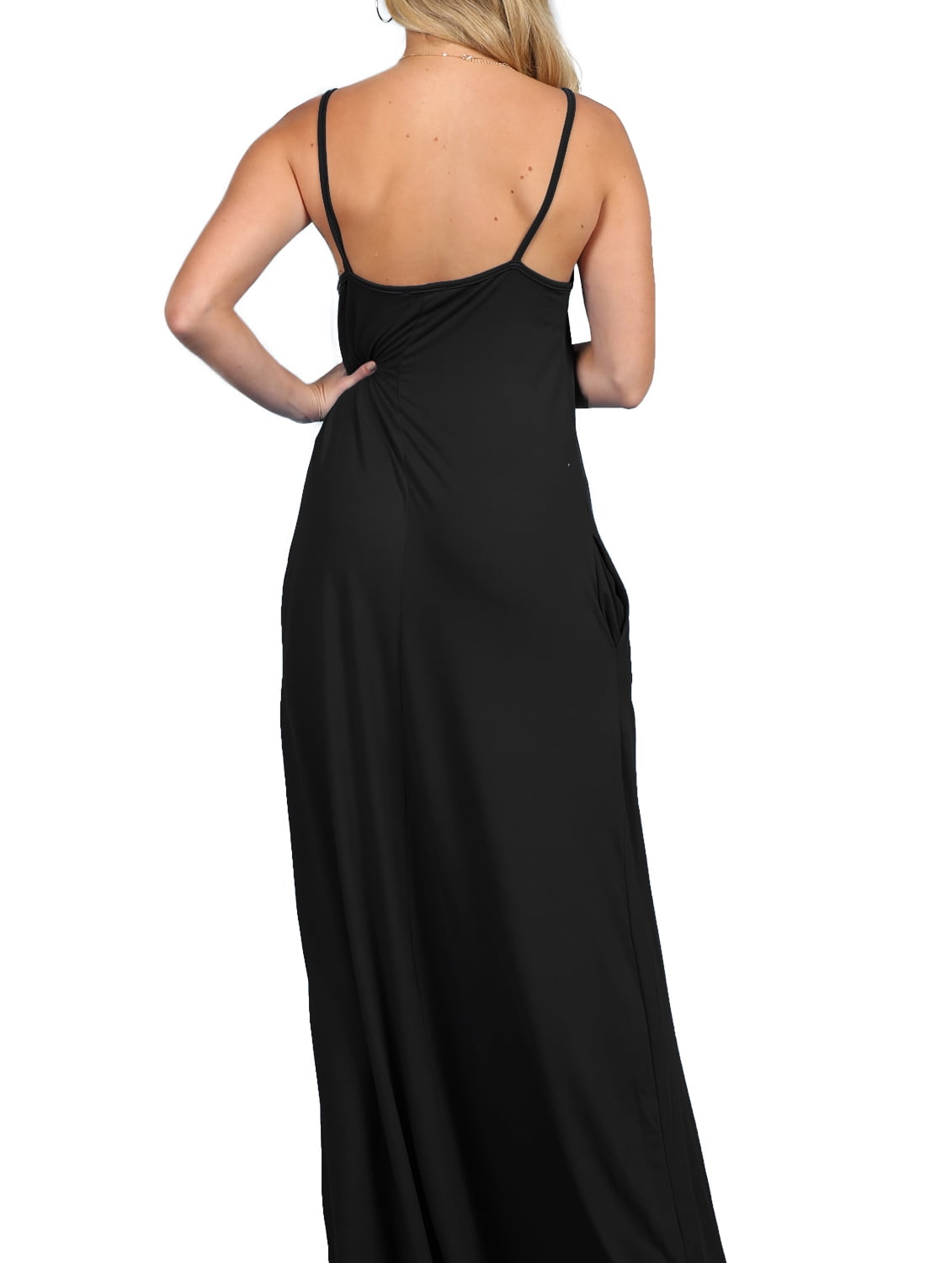 Women's Spaghetti Strap Maxi Dress with Pockets (Plus Size) - image 4