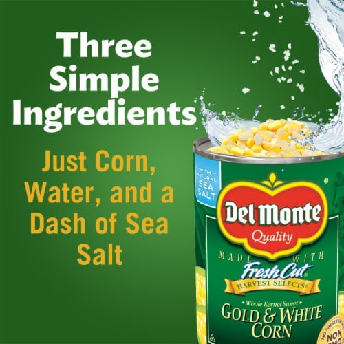 2X-Del Monte Fresh Cut Sweet Gold & White Whole Kernel Corn Canned Vegetables - 15.25 oz