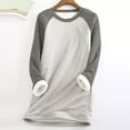 thumbnail image 1 of ESSSUT Hauts pour Femmes Liquidation Chandail en Molleton Épais en Polaire Manches Longues Patchwork Léopard Velours Chaud Col Rond sous-Vêtements Hauts Gris m, 1 of 5