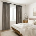 thumbnail image 5 of Dark Flax Pinch Pleated Linen Curtains 105 Inch Length 2 Panels for Living Room Bedroom Semi Sheer Window Curtain Boho Neutral Back Tab Pinch Pleat Drape with Hooks 105 Inches Long, 5 of 17