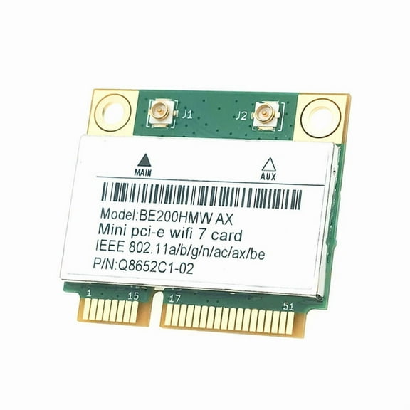BE200 WiFi 7 Card BE200HMW for Bluetooth 5.4 Tri Band 2.4G/5G/6GHz Wireless Network Adapter for PC Windows10/11 WiFi6E PCB As Shown,1 * Wireless Network Card