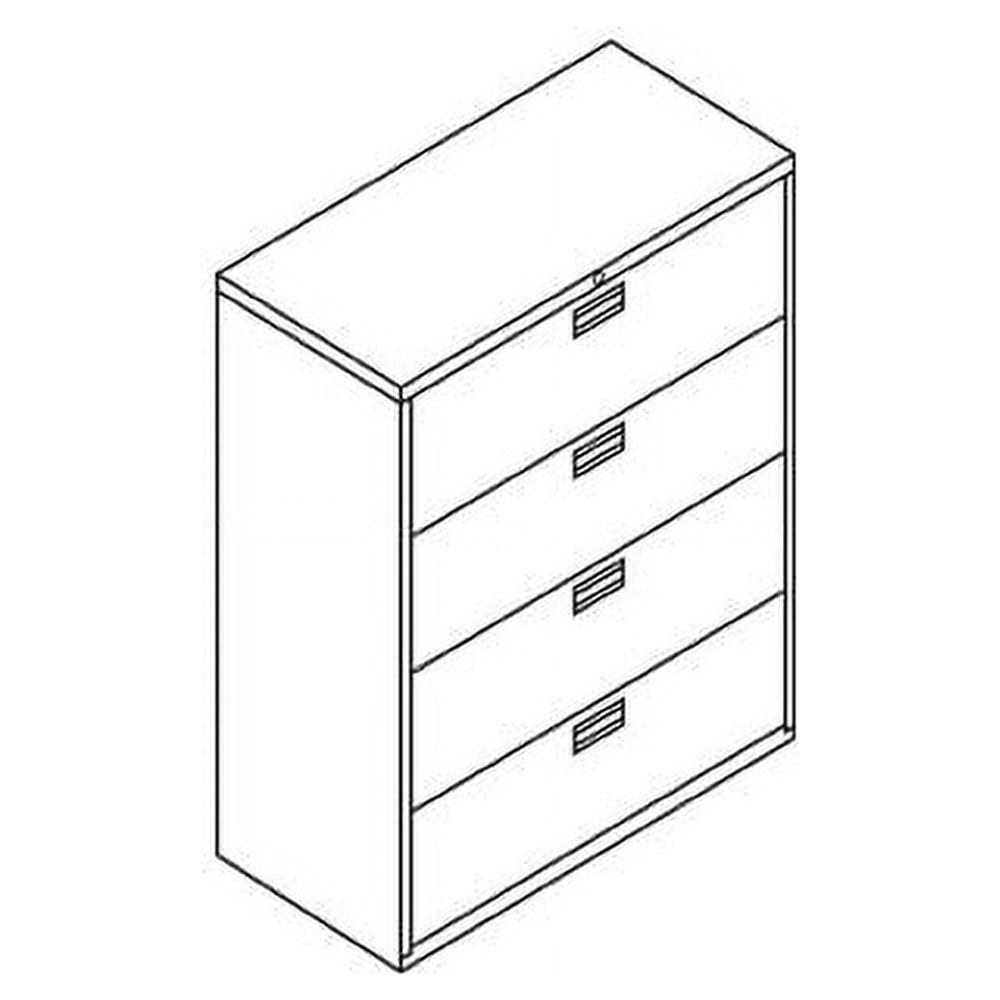 4 Drawers Lateral Lockable Filing Cabinet, Black
