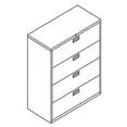 thumbnail image 3 of 4 Drawers Lateral Lockable Filing Cabinet, Black, 3 of 4
