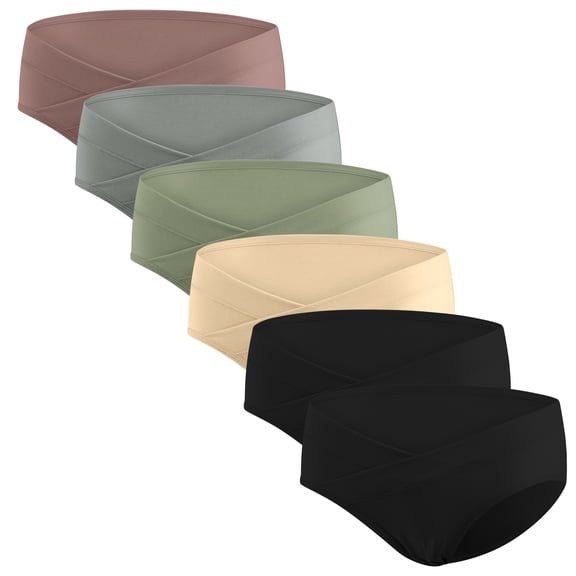 HBlife 6 Pack Womens Cotton Maternity Underwear,Healthy Maternity Pregnancy Panties Postpartum Mother Under Bump Underwear