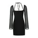 thumbnail image 4 of VISgogo Vestido de manga larga para mujer con correas ajustables, ropa de verano de malla transparente de color sólido VISgogo moda, 4 of 9