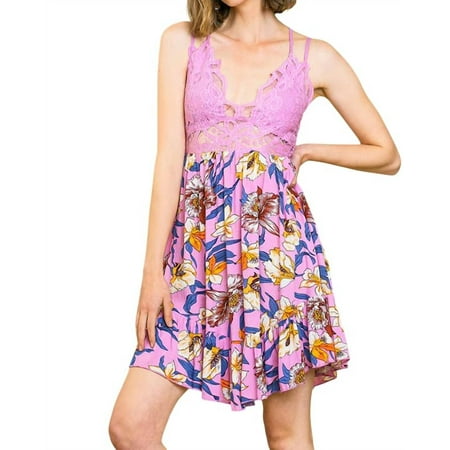 umgee Lace Babydoll Ruffle Dress