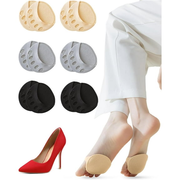 6Pairs Women's Toe Topper Liner Socks - Half socks for women,High Heel Shoe Inserts,Suitable for Women's Shoes