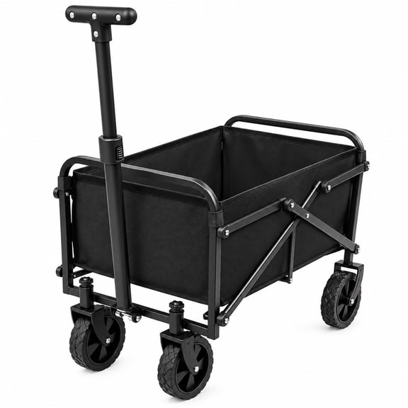 Collapsible Utility Wagon Cart 220 lbs Capacity All Terrain Black