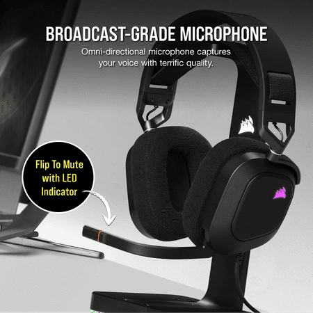 CORSAIR - HS80 RGB Wired Gaming Headset for PC - Carbon