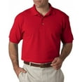thumbnail image 3 of Hanes Men's EcoSmart ComfortSoft Blended Jersey Sport Polo Shirt, Deep Red, Small, 3 of 6