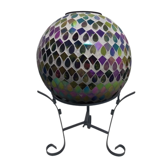 Briarwood Lane Organic Purple and Green Solar LED Glass Gazing Ball