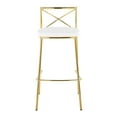 thumbnail image 6 of Modern Charlotte 30" Contemporary Fixed-Height Barstool In Gold Metal And White Faux Leather - Set Of 2, 6 of 7