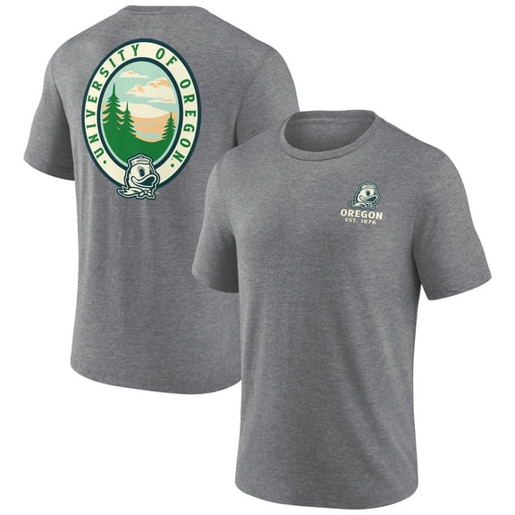 Men's Heather Gray Oregon Ducks Region Outdoors Tri-Blend T-Shirt