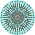 thumbnail image 1 of Ahgly Company Machine Washable Indoor Round Transitional Green Area Rugs, 4' Round, 1 of 7