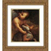 Leonardo Da Vinci 2x Matted 20x24 Gold Ornate Framed Art Print 'The Virgin and Child with St Anne [detail: 2]'