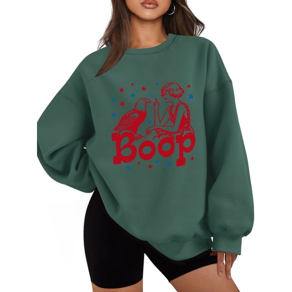 Boop Eagle Funny Patriotic Sweatshirt Retro Vintage 4th of July Cute America Eagle Shirt Independence Day Gifts