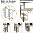 thumbnail image 5 of Nost & Host 47.2 Inch Home Office Study Desk with 2 Tier Shelves, Oak, 5 of 6