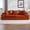 Orange, variant on Oversized Boneless 4-Seater Sofa Bed with Cup Holders and Side Pockets, Corduroy Cloud Couch with 5 Pillows for Living Room, Bedroom, No Assembly Required, Emerald