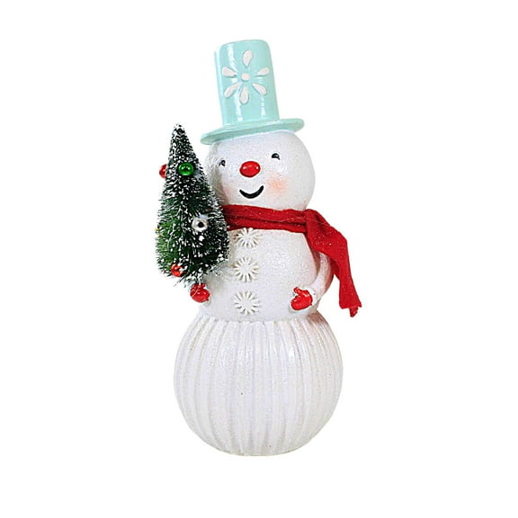 Ganz Whimsical Snowman Figurine - One Figurine 8 Inch, Polyresin - Glistening Snow Mx190088 Green